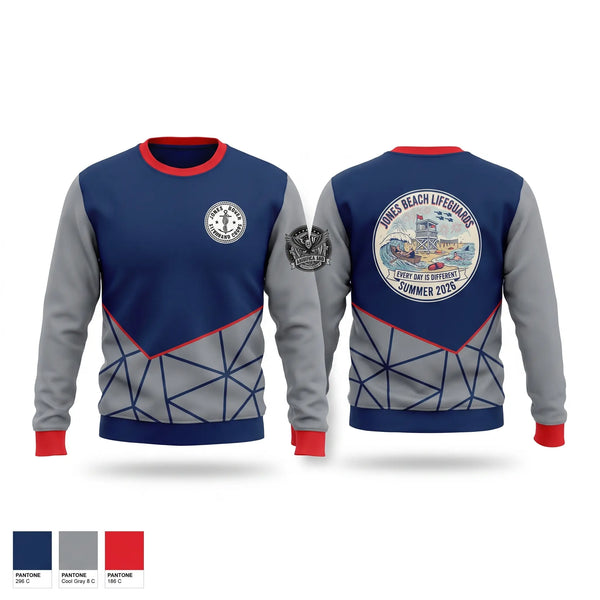 Crew Neck Sweatshirt, Jones Beach Lifeguard Corp, , Teamtime, Team time, sublimation, custom sports apparel, team uniforms, spirit wear, spiritwear, sports uniforms, custom shirts, team store, custom team store, fundraiser sports, apparel fundraiser