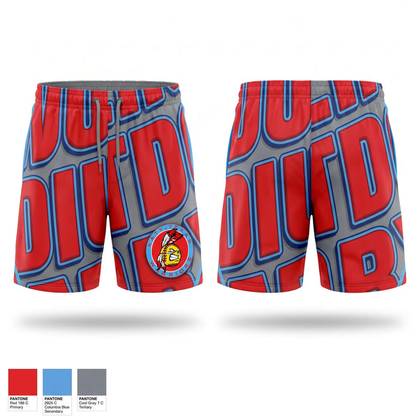 Athletic Shorts With Pockets, Warriors, Softball, Teamtime, Team time, sublimation, custom sports apparel, team uniforms, spirit wear, spiritwear, sports uniforms, custom shirts, team store, custom team store, fundraiser sports, apparel fundraiser