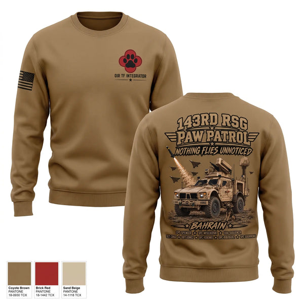 Crew Neck Sweatshirt, 143RD Regional Support Group, Army, Teamtime, Team time, sublimation, custom sports apparel, team uniforms, spirit wear, spiritwear, sports uniforms, custom shirts, team store, custom team store, fundraiser sports, apparel fundraiser