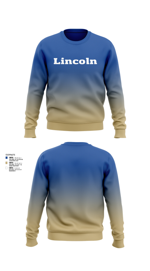 Crew Neck Sweatshirt, Lincoln, Baseball, Teamtime, Team time, sublimation, custom sports apparel, team uniforms, spirit wear, spiritwear, sports uniforms, custom shirts, team store, custom team store, fundraiser sports, apparel fundraiser