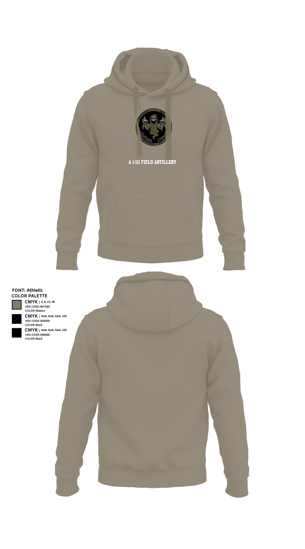 Hoodie, A 1/111 Field Artillery, , Teamtime, Team time, sublimation, custom sports apparel, team uniforms, spirit wear, spiritwear, sports uniforms, custom shirts, team store, custom team store, fundraiser sports, apparel fundraiser