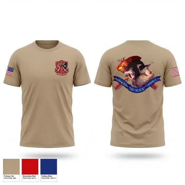 Old School Cotton Feel Shirt, Pershing Rifles, Company L-4, Army, Teamtime, Team time, sublimation, custom sports apparel, team uniforms, spirit wear, spiritwear, sports uniforms, custom shirts, team store, custom team store, fundraiser sports, apparel fundraiser