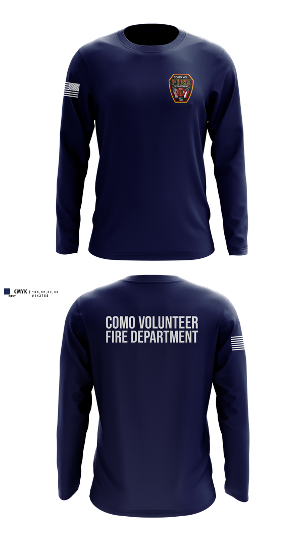 Long Sleeve Performance Shirt, Como Volunteer Fire Department, Fire Department, Teamtime, Team time, sublimation, custom sports apparel, team uniforms, spirit wear, spiritwear, sports uniforms, custom shirts, team store, custom team store, fundraiser sports, apparel fundraiser