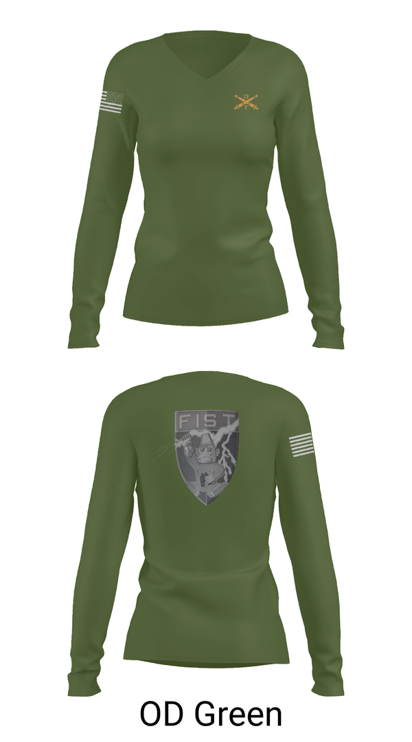 Womens Long Sleeve Vneck Shirt, HHB 113th FA / FIST, , Teamtime, Team time, sublimation, custom sports apparel, team uniforms, spirit wear, spiritwear, sports uniforms, custom shirts, team store, custom team store, fundraiser sports, apparel fundraiser