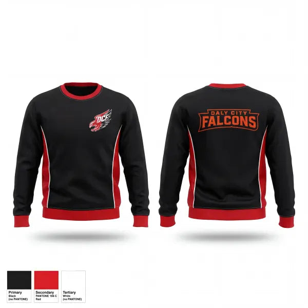 Crew Neck Sweatshirt, DALY CITY FALCONS, Men's Basketball, Teamtime, Team time, sublimation, custom sports apparel, team uniforms, spirit wear, spiritwear, sports uniforms, custom shirts, team store, custom team store, fundraiser sports, apparel fundraiser