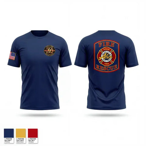 Short Sleeve Performance Shirt, Alice Fire Rescue, Fire Department, Teamtime, Team time, sublimation, custom sports apparel, team uniforms, spirit wear, spiritwear, sports uniforms, custom shirts, team store, custom team store, fundraiser sports, apparel fundraiser