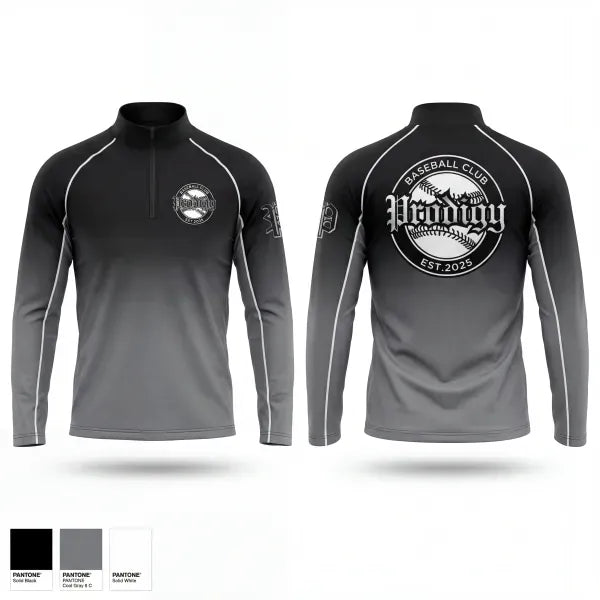 Quarter Zip Jacket, Prodigy, Baseball, Teamtime, Team time, sublimation, custom sports apparel, team uniforms, spirit wear, spiritwear, sports uniforms, custom shirts, team store, custom team store, fundraiser sports, apparel fundraiser