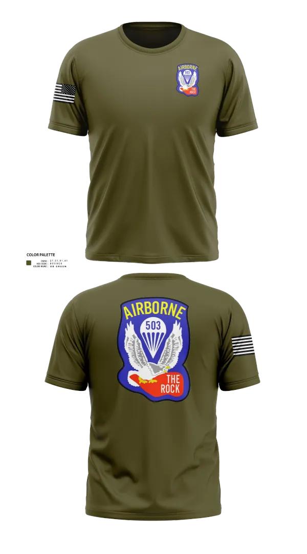 Old School Cotton Feel Shirt, 1st Battalion 503rd Infantry Regiment, , Teamtime, Team time, sublimation, custom sports apparel, team uniforms, spirit wear, spiritwear, sports uniforms, custom shirts, team store, custom team store, fundraiser sports, apparel fundraiser