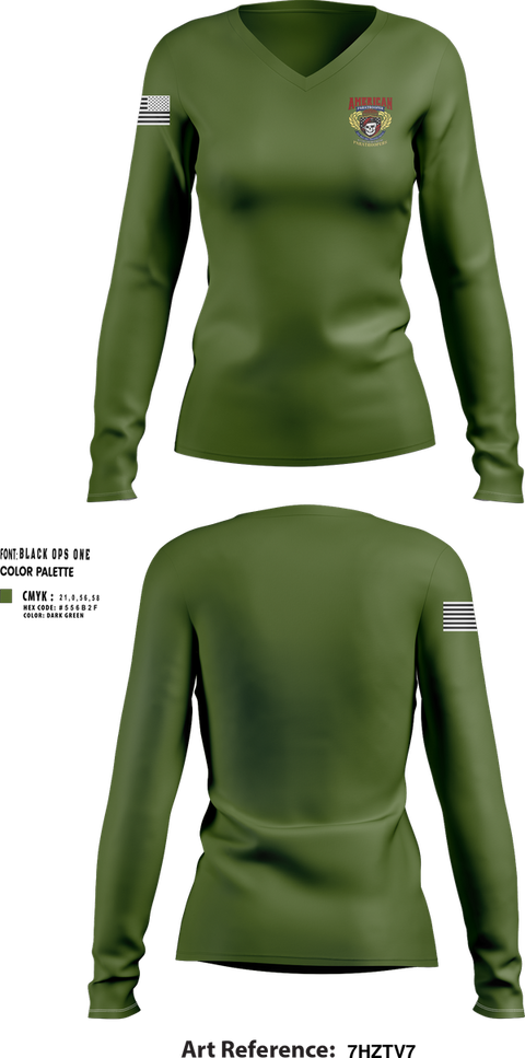 Womens Long Sleeve Vneck Shirt, 25th Infantry Division, , Teamtime, Team time, sublimation, custom sports apparel, team uniforms, spirit wear, spiritwear, sports uniforms, custom shirts, team store, custom team store, fundraiser sports, apparel fundraiser