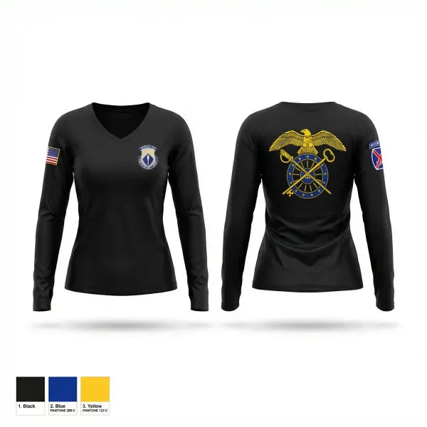 Womens Long Sleeve Vneck Shirt, 277, Army, Teamtime, Team time, sublimation, custom sports apparel, team uniforms, spirit wear, spiritwear, sports uniforms, custom shirts, team store, custom team store, fundraiser sports, apparel fundraiser