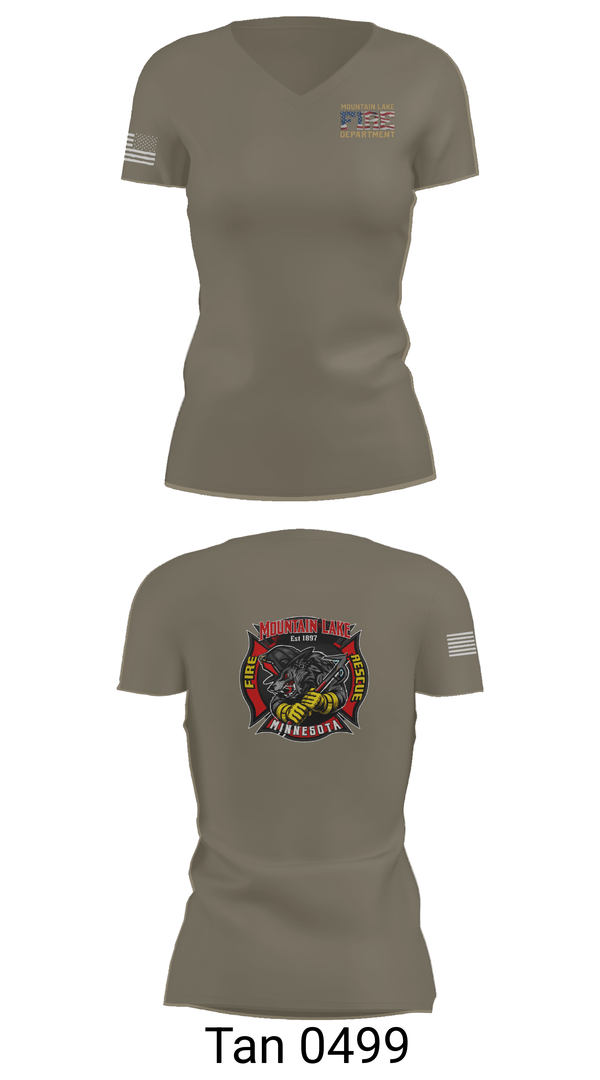 Womens Short Sleeve Vneck Shirt, Mountain Lake Fire & Rescue, Fire Department, Teamtime, Team time, sublimation, custom sports apparel, team uniforms, spirit wear, spiritwear, sports uniforms, custom shirts, team store, custom team store, fundraiser sports, apparel fundraiser