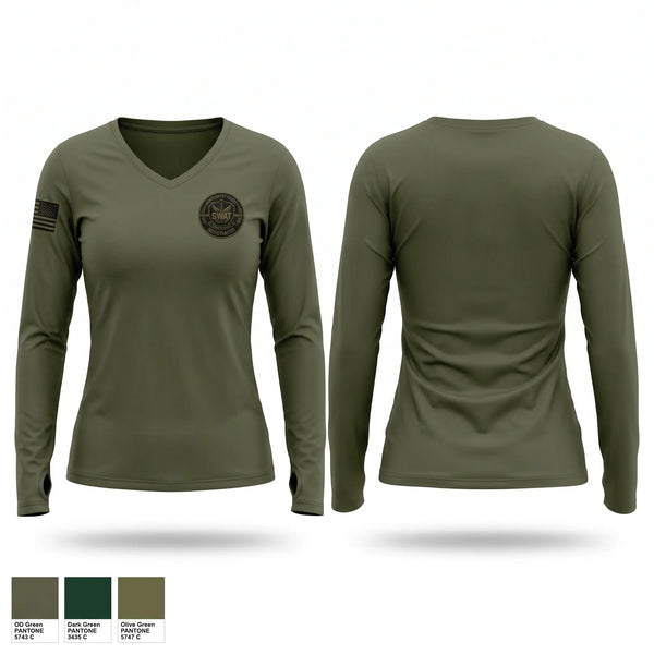 Womens Long Sleeve Vneck Shirt, Montgomery County SWAT - Western Region Negotiators, Police, Teamtime, Team time, sublimation, custom sports apparel, team uniforms, spirit wear, spiritwear, sports uniforms, custom shirts, team store, custom team store, fundraiser sports, apparel fundraiser