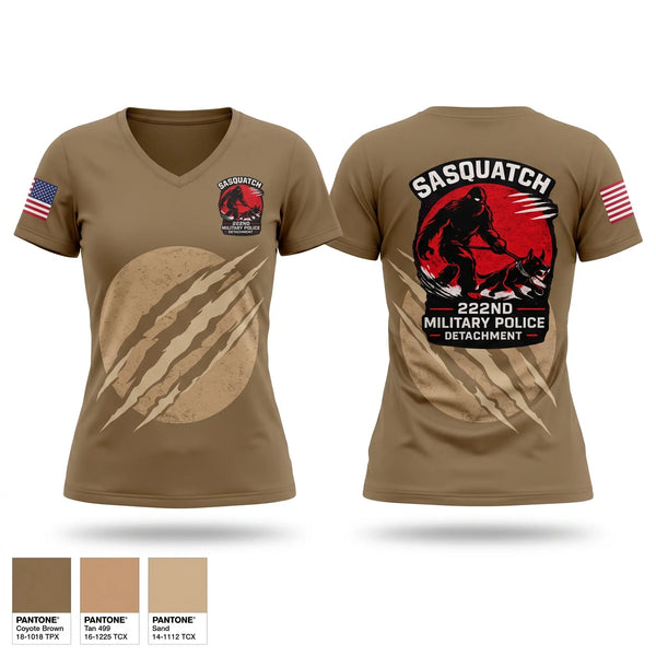 Womens Short Sleeve Vneck Shirt, 222nd MP Detachment, Army, Teamtime, Team time, sublimation, custom sports apparel, team uniforms, spirit wear, spiritwear, sports uniforms, custom shirts, team store, custom team store, fundraiser sports, apparel fundraiser