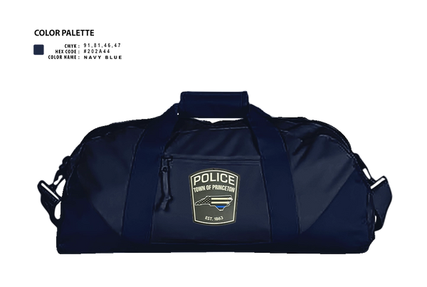 Duffle Bag, Princeton Police Department, Police, Teamtime, Team time, sublimation, custom sports apparel, team uniforms, spirit wear, spiritwear, sports uniforms, custom shirts, team store, custom team store, fundraiser sports, apparel fundraiser