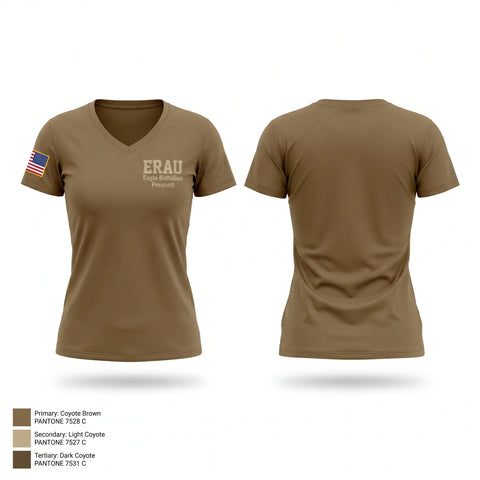 Womens Short Sleeve Vneck Shirt, ERAU Eagle Battalion Prescott, Army, Teamtime, Team time, sublimation, custom sports apparel, team uniforms, spirit wear, spiritwear, sports uniforms, custom shirts, team store, custom team store, fundraiser sports, apparel fundraiser