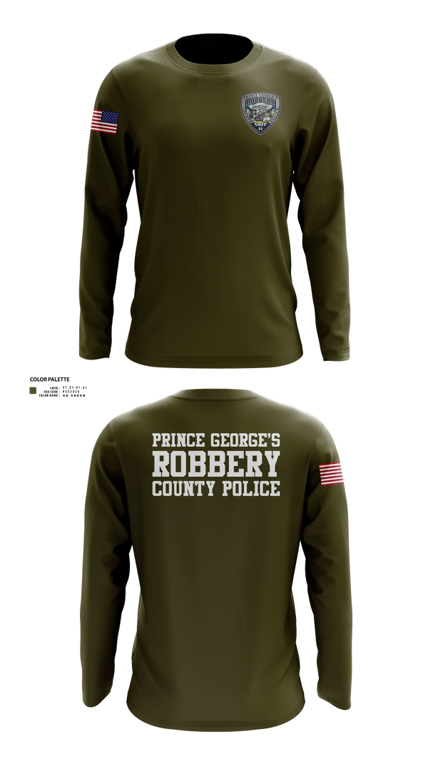 Long Sleeve Performance Shirt, Prince George's County Police Robbery Unit, Police, Teamtime, Team time, sublimation, custom sports apparel, team uniforms, spirit wear, spiritwear, sports uniforms, custom shirts, team store, custom team store, fundraiser sports, apparel fundraiser