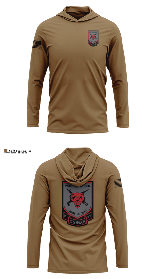 Long Sleeve hooded sunshirt, Dogs of War, Army, Teamtime, Team time, sublimation, custom sports apparel, team uniforms, spirit wear, spiritwear, sports uniforms, custom shirts, team store, custom team store, fundraiser sports, apparel fundraiser