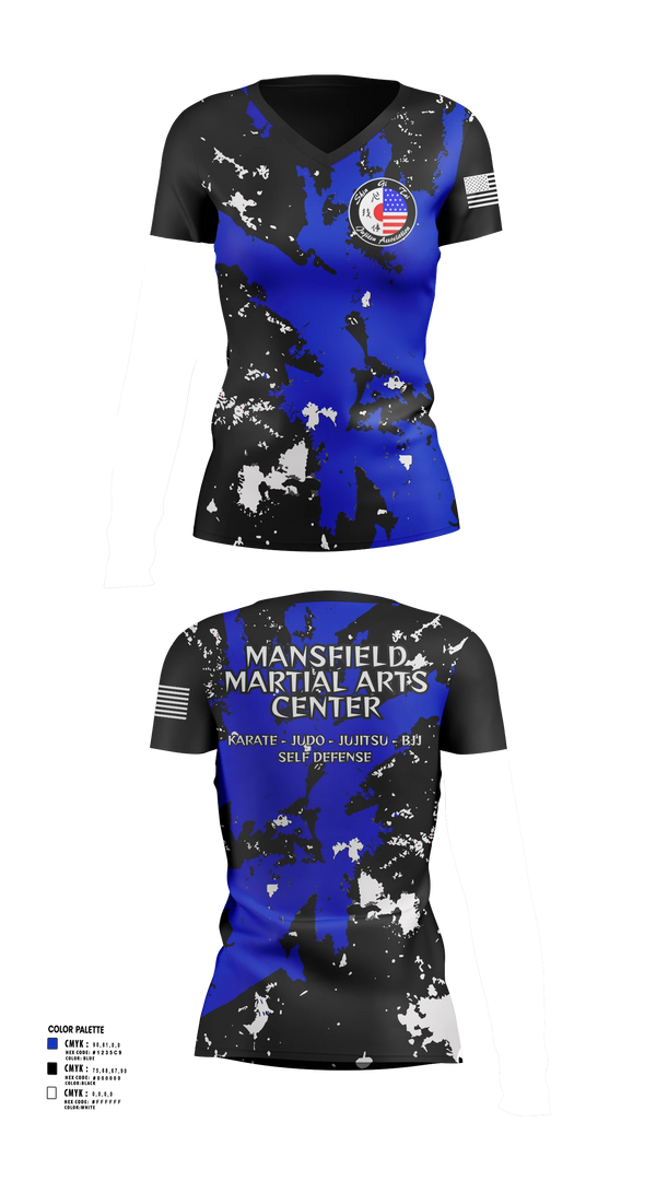 Womens Short Sleeve Vneck Shirt, Mansfield Martial Arts Center, , Teamtime, Team time, sublimation, custom sports apparel, team uniforms, spirit wear, spiritwear, sports uniforms, custom shirts, team store, custom team store, fundraiser sports, apparel fundraiser