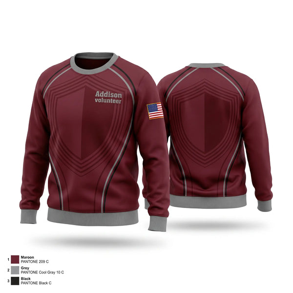 Crew Neck Sweatshirt, Addison volunteer, Fire Department, Teamtime, Team time, sublimation, custom sports apparel, team uniforms, spirit wear, spiritwear, sports uniforms, custom shirts, team store, custom team store, fundraiser sports, apparel fundraiser