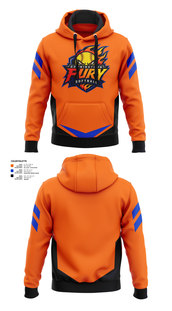 Hoodie, Downingtown Fury, Softball, Teamtime, Team time, sublimation, custom sports apparel, team uniforms, spirit wear, spiritwear, sports uniforms, custom shirts, team store, custom team store, fundraiser sports, apparel fundraiser