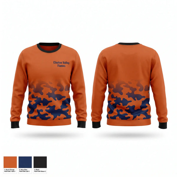 Crew Neck Sweatshirt, Clayton Valley Flames, Softball, Teamtime, Team time, sublimation, custom sports apparel, team uniforms, spirit wear, spiritwear, sports uniforms, custom shirts, team store, custom team store, fundraiser sports, apparel fundraiser