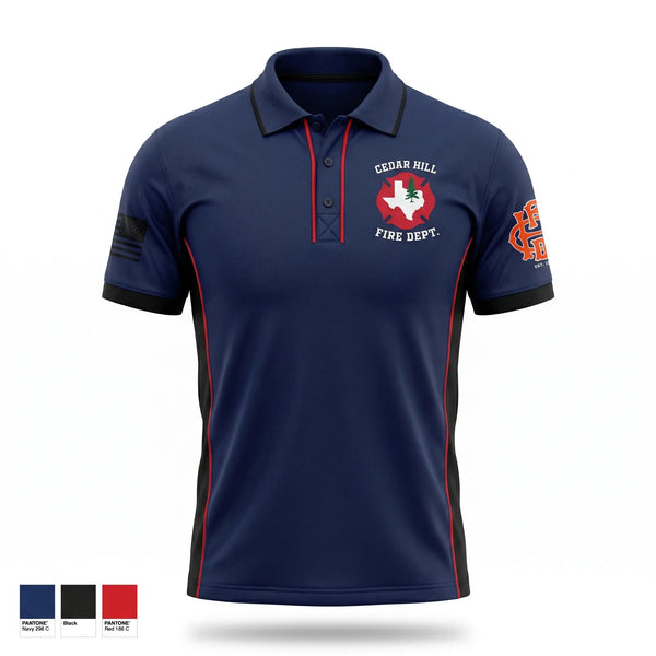 Short Sleeve Performance Polo, Cedar Hill, Baseball, Teamtime, Team time, sublimation, custom sports apparel, team uniforms, spirit wear, spiritwear, sports uniforms, custom shirts, team store, custom team store, fundraiser sports, apparel fundraiser