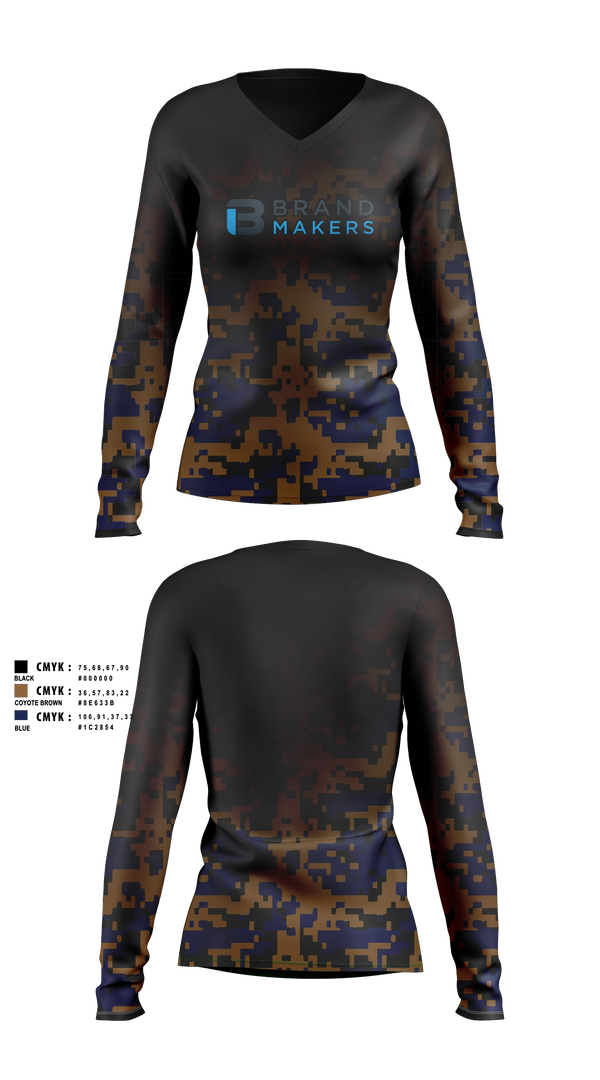 Womens Long Sleeve Vneck Shirt, Brand Makers, , Teamtime, Team time, sublimation, custom sports apparel, team uniforms, spirit wear, spiritwear, sports uniforms, custom shirts, team store, custom team store, fundraiser sports, apparel fundraiser