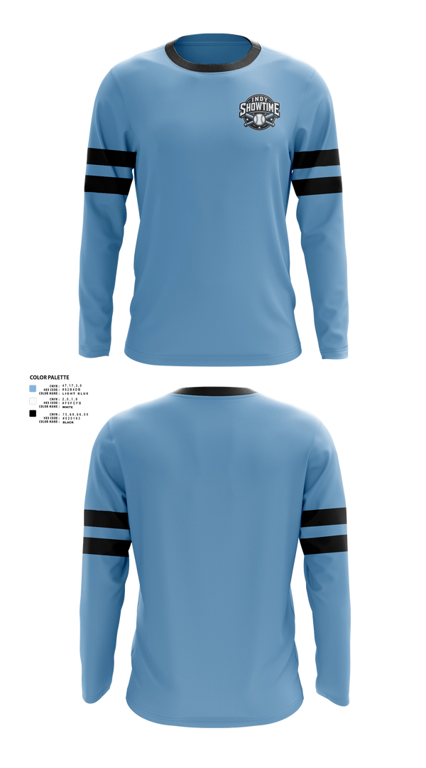 Long Sleeve Performance Shirt, Indy Showtime, Baseball, Teamtime, Team time, sublimation, custom sports apparel, team uniforms, spirit wear, spiritwear, sports uniforms, custom shirts, team store, custom team store, fundraiser sports, apparel fundraiser