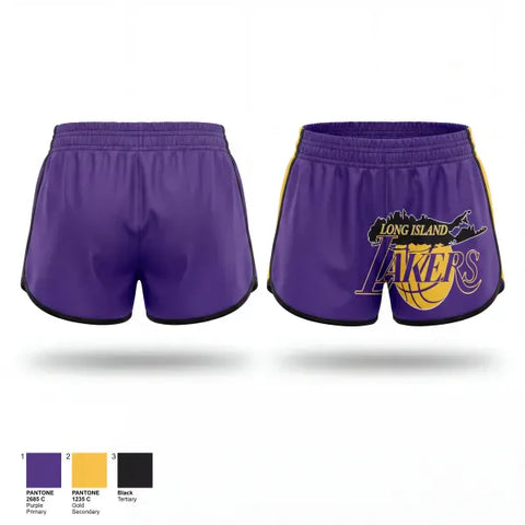 Womens Shorts, LI LAKERS, Women's Basketball, Teamtime, Team time, sublimation, custom sports apparel, team uniforms, spirit wear, spiritwear, sports uniforms, custom shirts, team store, custom team store, fundraiser sports, apparel fundraiser