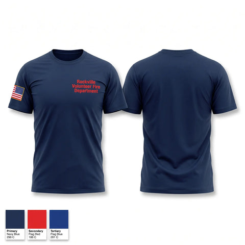 Old School Cotton Feel Shirt, Rockville Volunteer Fire Department, Fire Department, Teamtime, Team time, sublimation, custom sports apparel, team uniforms, spirit wear, spiritwear, sports uniforms, custom shirts, team store, custom team store, fundraiser sports, apparel fundraiser