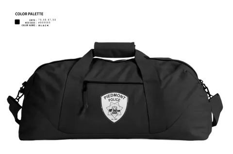 Duffle Bag, Piedmont Police, Police, Teamtime, Team time, sublimation, custom sports apparel, team uniforms, spirit wear, spiritwear, sports uniforms, custom shirts, team store, custom team store, fundraiser sports, apparel fundraiser