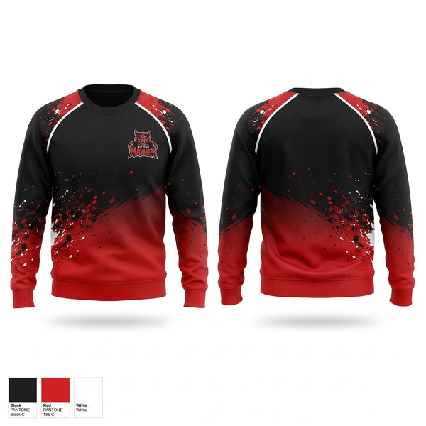 Crew Neck Sweatshirt, Mayhem, Baseball, Teamtime, Team time, sublimation, custom sports apparel, team uniforms, spirit wear, spiritwear, sports uniforms, custom shirts, team store, custom team store, fundraiser sports, apparel fundraiser