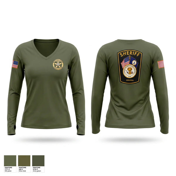 Womens Long Sleeve Vneck Shirt, 525, Police, Teamtime, Team time, sublimation, custom sports apparel, team uniforms, spirit wear, spiritwear, sports uniforms, custom shirts, team store, custom team store, fundraiser sports, apparel fundraiser