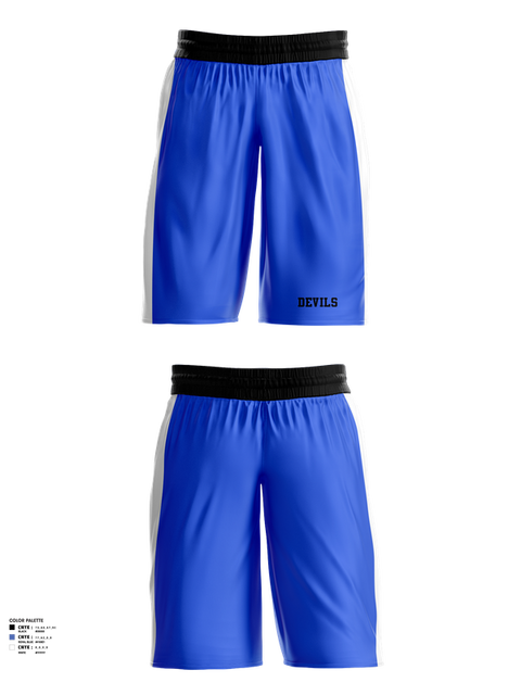 Mens Reversible Basketball Shorts, Devils, Men's Basketball, Teamtime, Team time, sublimation, custom sports apparel, team uniforms, spirit wear, spiritwear, sports uniforms, custom shirts, team store, custom team store, fundraiser sports, apparel fundraiser