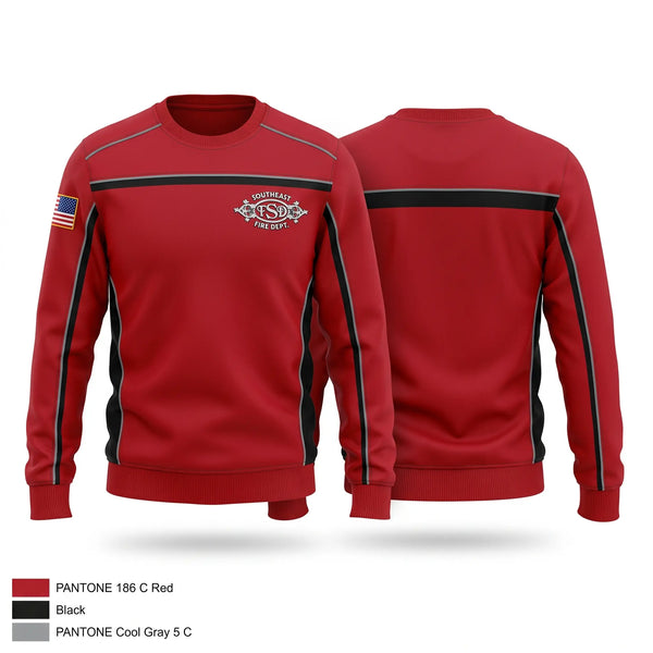 Crew Neck Sweatshirt, Southeast Fire Department, Fire Department, Teamtime, Team time, sublimation, custom sports apparel, team uniforms, spirit wear, spiritwear, sports uniforms, custom shirts, team store, custom team store, fundraiser sports, apparel fundraiser