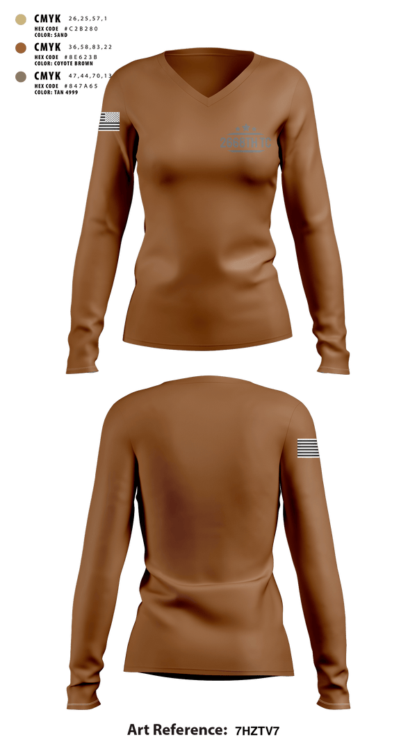 Women's Long Sleeve Vneck Shirt, 2668th TC, National Guard, Teamtime, Team time, sublimation, custom sports apparel, team uniforms, spirit wear, spiritwear, sports uniforms, custom shirts, team store, custom team store, fundraiser sports, apparel fundraiser