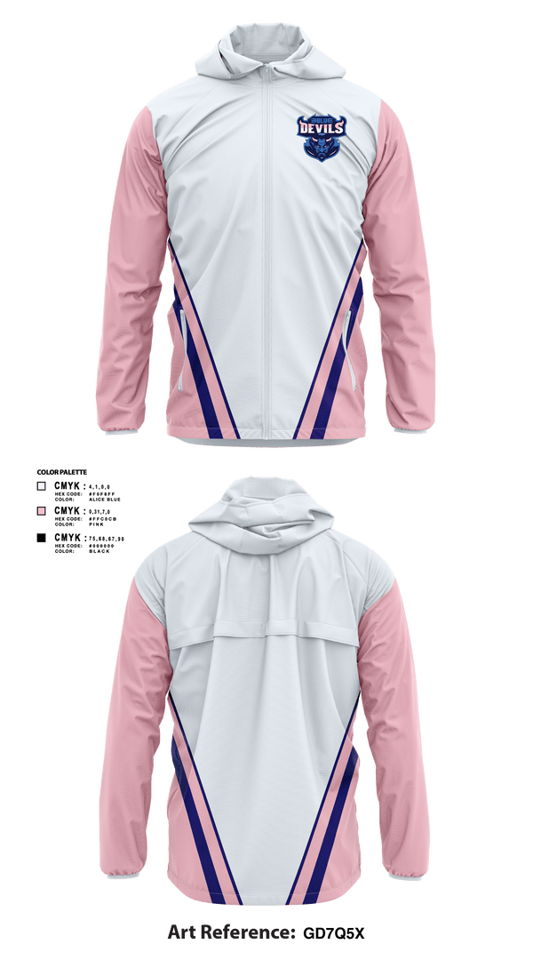 Windbreaker, Blue devils, Football, Teamtime, Team time, sublimation, custom sports apparel, team uniforms, spirit wear, spiritwear, sports uniforms, custom shirts, team store, custom team store, fundraiser sports, apparel fundraiser