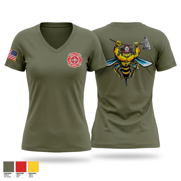 Womens Short Sleeve Vneck Shirt, Cadott Area Fire & Rescue, Fire Department, Teamtime, Team time, sublimation, custom sports apparel, team uniforms, spirit wear, spiritwear, sports uniforms, custom shirts, team store, custom team store, fundraiser sports, apparel fundraiser