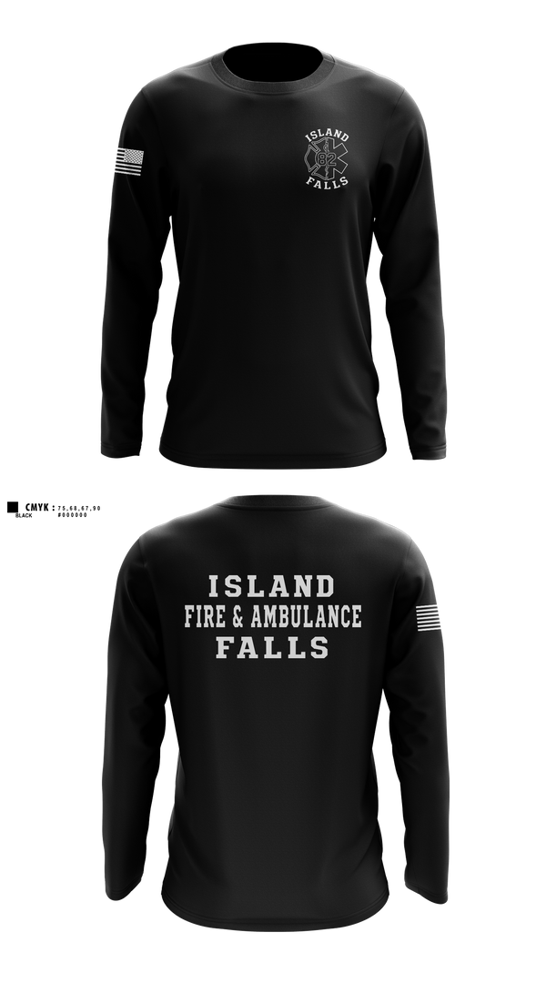 Long Sleeve Performance Shirt, Island Falls Fire & Ambulance, Fire Department, Teamtime, Team time, sublimation, custom sports apparel, team uniforms, spirit wear, spiritwear, sports uniforms, custom shirts, team store, custom team store, fundraiser sports, apparel fundraiser