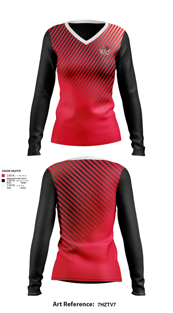 Womens Long Sleeve Vneck Shirt, Red Springs Red Devils, Women's Basketball, Teamtime, Team time, sublimation, custom sports apparel, team uniforms, spirit wear, spiritwear, sports uniforms, custom shirts, team store, custom team store, fundraiser sports, apparel fundraiser