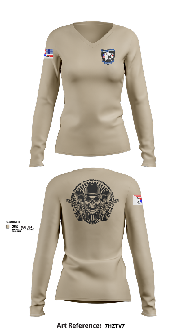 Womens Long Sleeve Vneck Shirt, Desperados, , Teamtime, Team time, sublimation, custom sports apparel, team uniforms, spirit wear, spiritwear, sports uniforms, custom shirts, team store, custom team store, fundraiser sports, apparel fundraiser