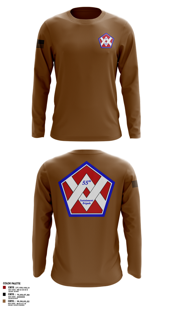 Long Sleeve Performance Shirt, 55th Sustainment Brigade, , Teamtime, Team time, sublimation, custom sports apparel, team uniforms, spirit wear, spiritwear, sports uniforms, custom shirts, team store, custom team store, fundraiser sports, apparel fundraiser