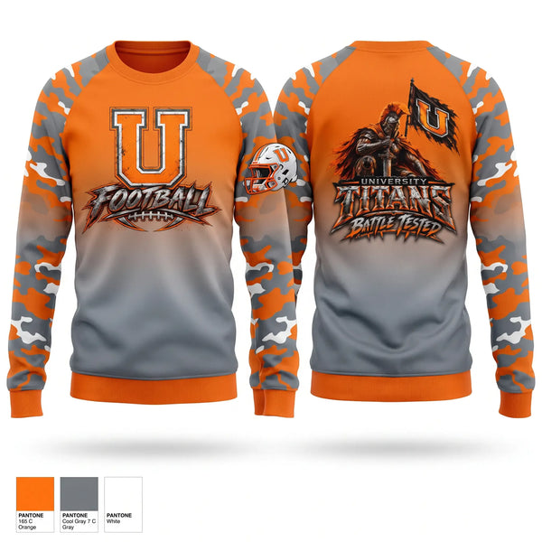 Crew Neck Sweatshirt, University Titans, Police, Teamtime, Team time, sublimation, custom sports apparel, team uniforms, spirit wear, spiritwear, sports uniforms, custom shirts, team store, custom team store, fundraiser sports, apparel fundraiser