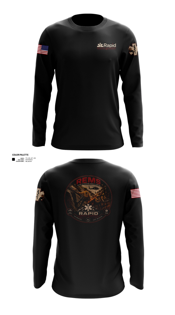 Long Sleeve Performance Shirt, Rapid Emergency Management, EMS/EMT, Teamtime, Team time, sublimation, custom sports apparel, team uniforms, spirit wear, spiritwear, sports uniforms, custom shirts, team store, custom team store, fundraiser sports, apparel fundraiser