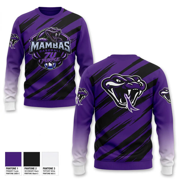 Crew Neck Sweatshirt, Mambas, Baseball, Teamtime, Team time, sublimation, custom sports apparel, team uniforms, spirit wear, spiritwear, sports uniforms, custom shirts, team store, custom team store, fundraiser sports, apparel fundraiser