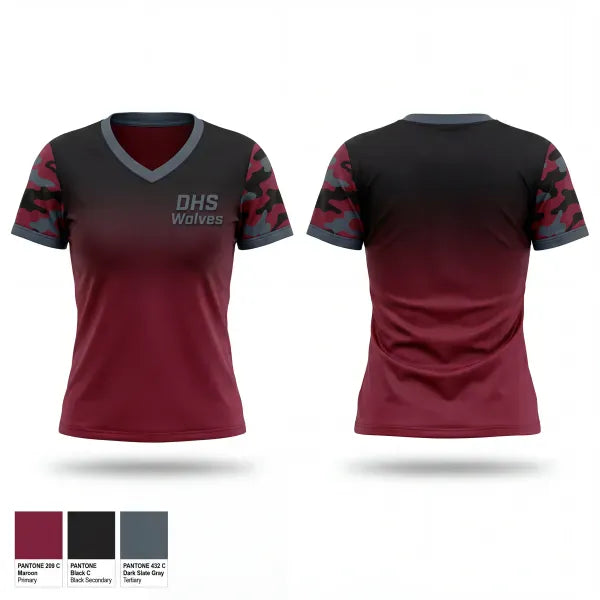 Womens Short Sleeve Vneck Shirt, DHS Wolves, Men's Soccer, Teamtime, Team time, sublimation, custom sports apparel, team uniforms, spirit wear, spiritwear, sports uniforms, custom shirts, team store, custom team store, fundraiser sports, apparel fundraiser