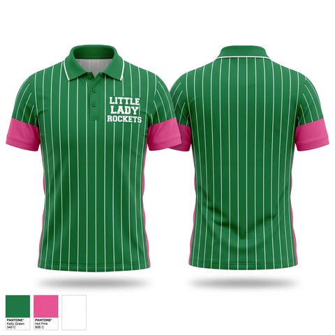 Short Sleeve Performance Polo, Little Lady Rockets, Softball, Teamtime, Team time, sublimation, custom sports apparel, team uniforms, spirit wear, spiritwear, sports uniforms, custom shirts, team store, custom team store, fundraiser sports, apparel fundraiser