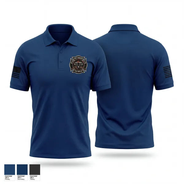 Short Sleeve Performance Polo, East Tawakoni Fire Rescue, Fire Department, Teamtime, Team time, sublimation, custom sports apparel, team uniforms, spirit wear, spiritwear, sports uniforms, custom shirts, team store, custom team store, fundraiser sports, apparel fundraiser