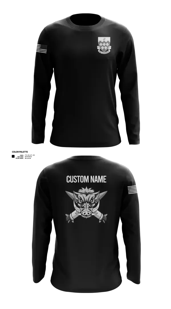 Long Sleeve Performance Shirt, 1-77 FA Bravo Btry, Army, Teamtime, Team time, sublimation, custom sports apparel, team uniforms, spirit wear, spiritwear, sports uniforms, custom shirts, team store, custom team store, fundraiser sports, apparel fundraiser