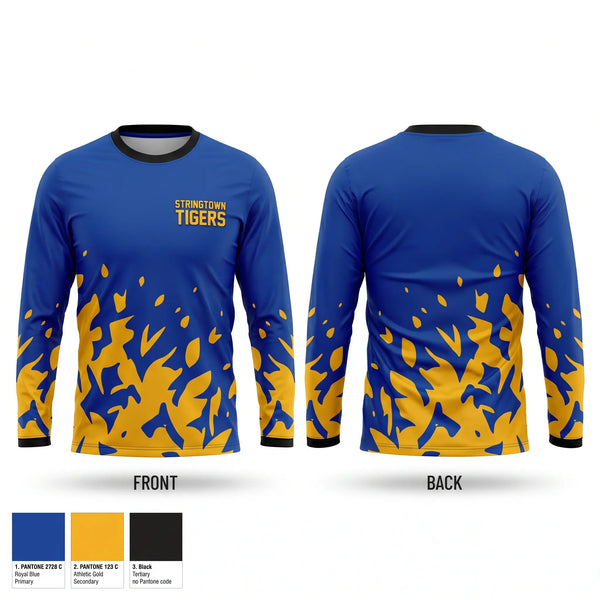 Long Sleeve Performance Shirt, Stringtown Tigers, Women's Basketball, Teamtime, Team time, sublimation, custom sports apparel, team uniforms, spirit wear, spiritwear, sports uniforms, custom shirts, team store, custom team store, fundraiser sports, apparel fundraiser